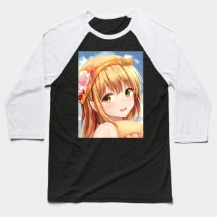 Cute anime face of blonde girl Baseball T-Shirt